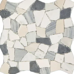Mosaikfliese Bruch black-beige 29 x 29 cm