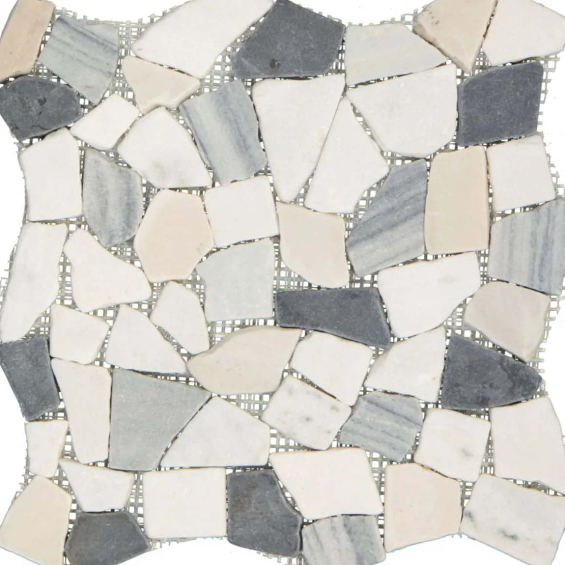 Mosaikfliese Bruch black-beige 29 x 29 cm