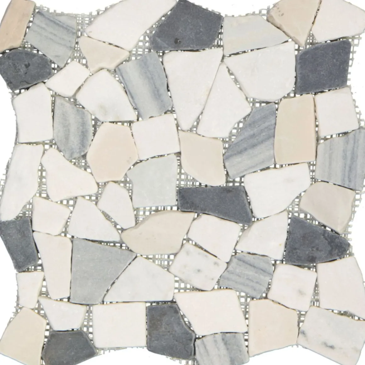 Mosaikfliese Bruch black-beige 29 x 29 cm