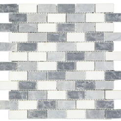 Mosaikfliese Nero Mix getrommelt 30,5 x 30,5 cm