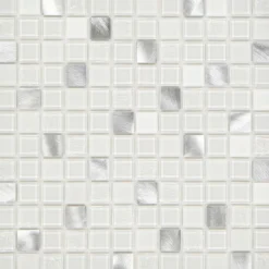 Mosaikfliese X-Glue Glas Alu-Weiß 30 x 30 cm selbstklebend