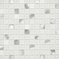Mosaikfliese X-Glue Glas Alu-Weiß 30 x 30 cm selbstklebend