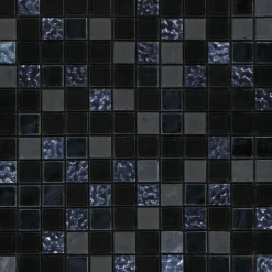 Mosaikfliese X-Glue Glas Schwarz-Blau 30 x 30 cm selbstklebend