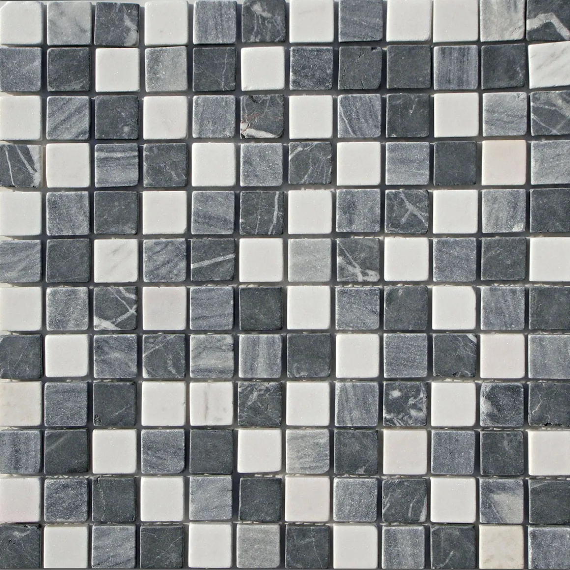 Mosaik Marmormatten 23/23 grau-weiß 30 x 30 x 0,8 cm