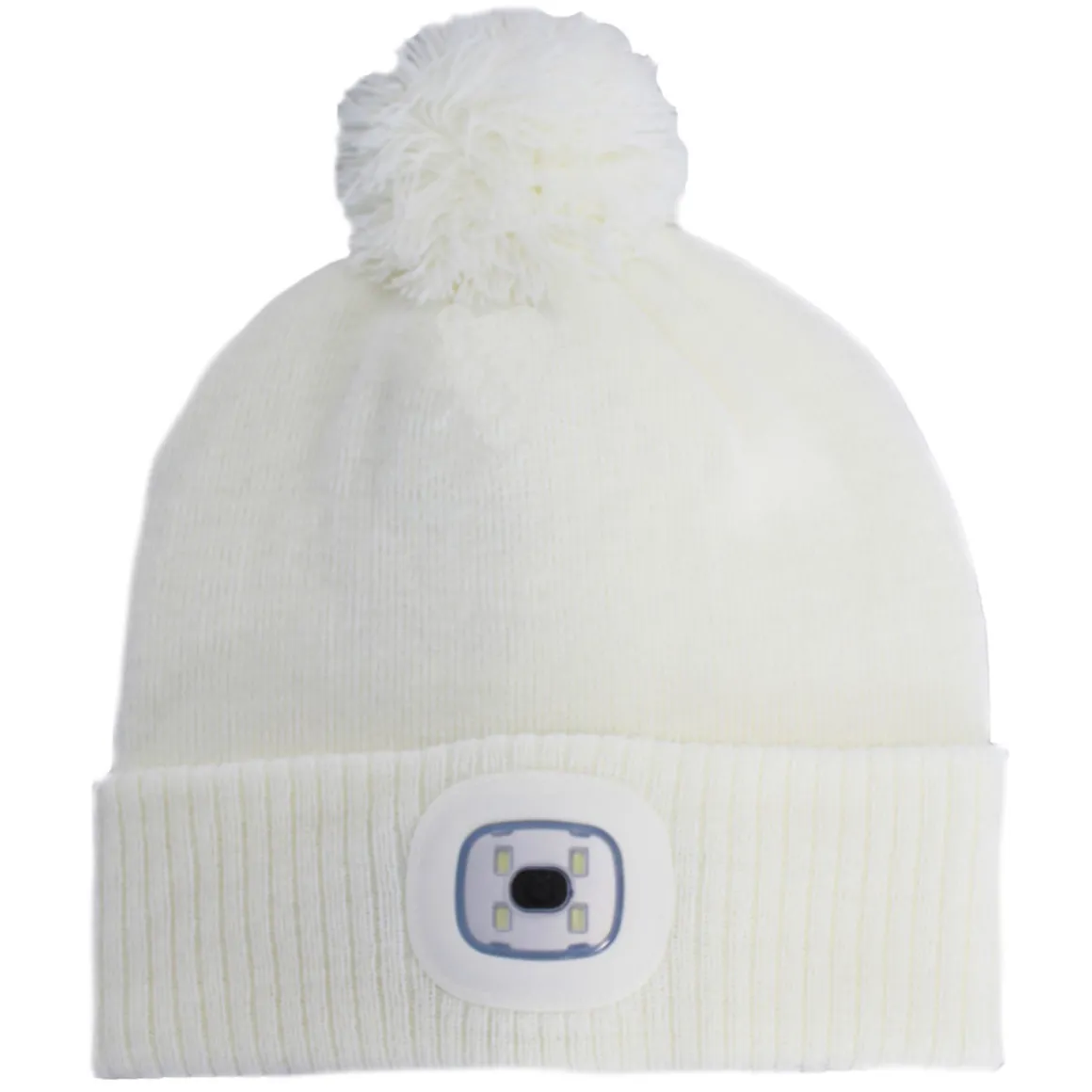 Mütze mit Bommel und LED Lampe