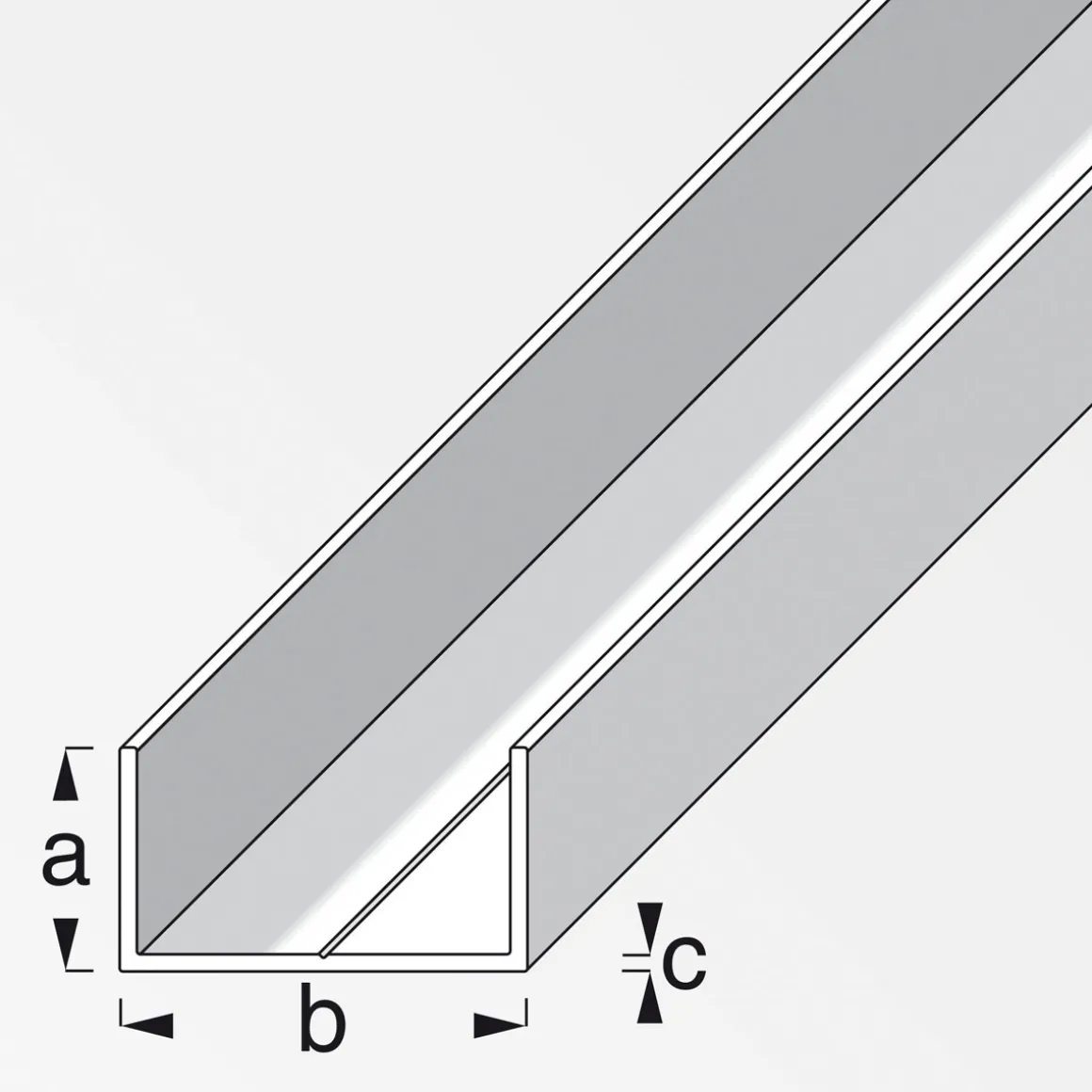 MyTool U-Profil 23,5 x 43,5 mm 1m blank