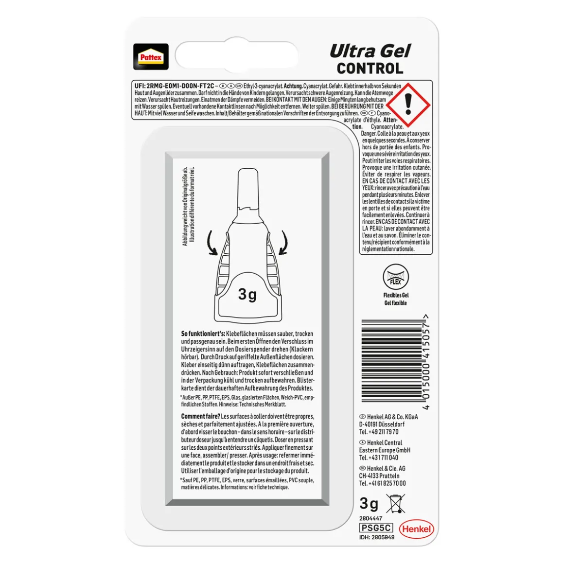 Pattex Sekundenkleber Ultra Gel Matic 3 g
