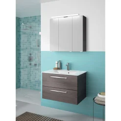 Pelipal LED-Spiegelschrank Trentino inkl Leuchtmittel grau 75 x 70 x 20 cm