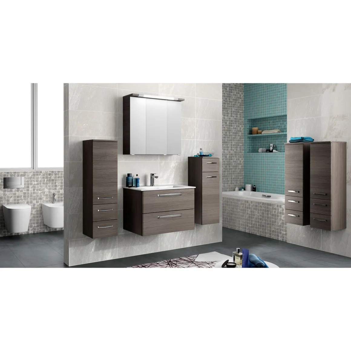 Pelipal Midischrank Trentino grau 30 x 109 x 33 cm