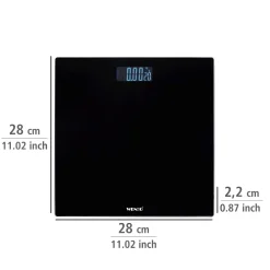 Personenwaage LED 28x28cm, schwarz