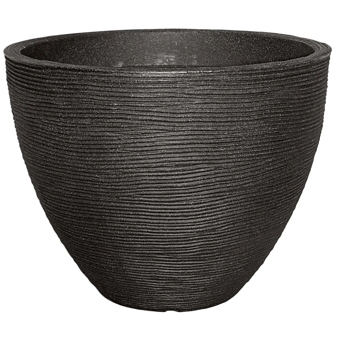 Pflanzgefäß Rillenoptik 31 x 40 cm anthrazit