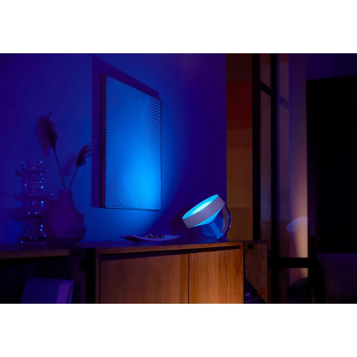 Philips Hue LED-Tischleuchte Iris transparent