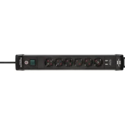 Premium Line 6fach mit USB schwarz 3 mH05VV-F 3G1,5