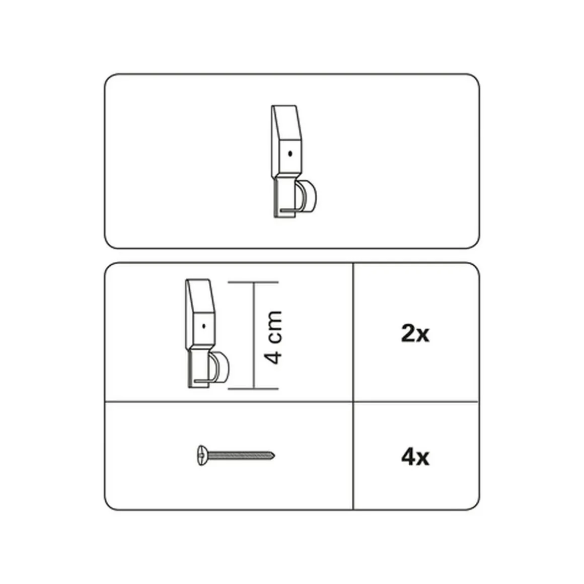 Raffhaken Sina 4 cm Edelstahl-Optik
