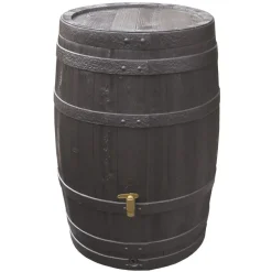 4rain Regenfass Vino mit Deckel 250 L braun