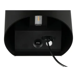 Reality LED Wandleuchte GENIE schwarz halbrund