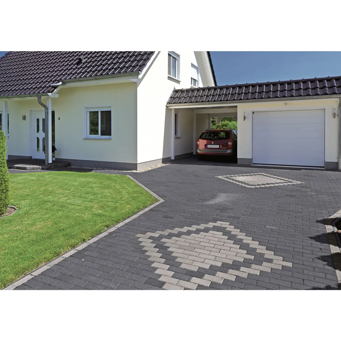Rechteckpflaster mit Fase, anthrazit10x20x8 cm, 50 Stk./qm