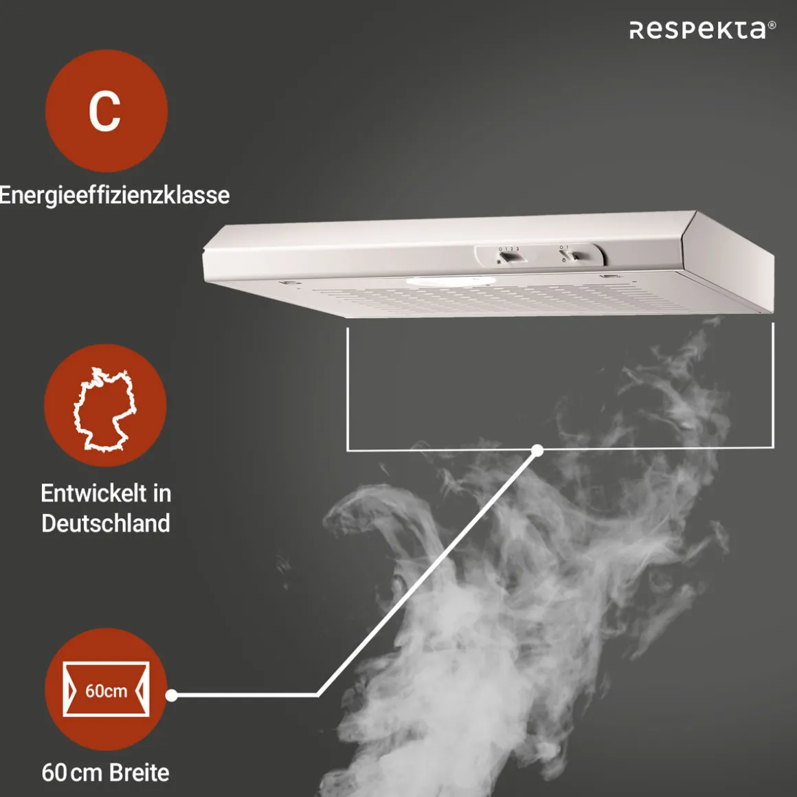 respekta Dunstabzugshaube DH620WL weiss