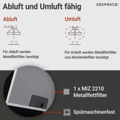 respekta Schraeghaube CH22020 IXA 60cmEdelstahl EEK B