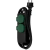 REV Ritter Steckdosenleiste IP 44 2-fach 1,4 m scharz-grün