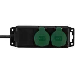 REV Ritter Steckdosenleiste IP 44 2-fach 1,4 m scharz-grün