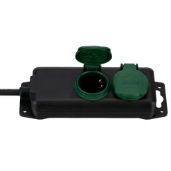 REV Ritter Steckdosenleiste IP 44 2-fach 1,4 m scharz-grün