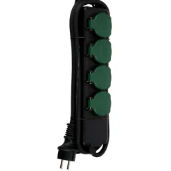 REV Ritter Steckdosenleiste IP 44 4-fach 1,4 m scharz-grün