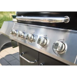 Rothmann Gasgrillwagen Daytona 5 Plusschwarz mit Edelstahlapplikationen
