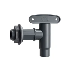 RT-Auslaufhahn 3/4" graph. grey inkl.Dichtung und Kontermutter