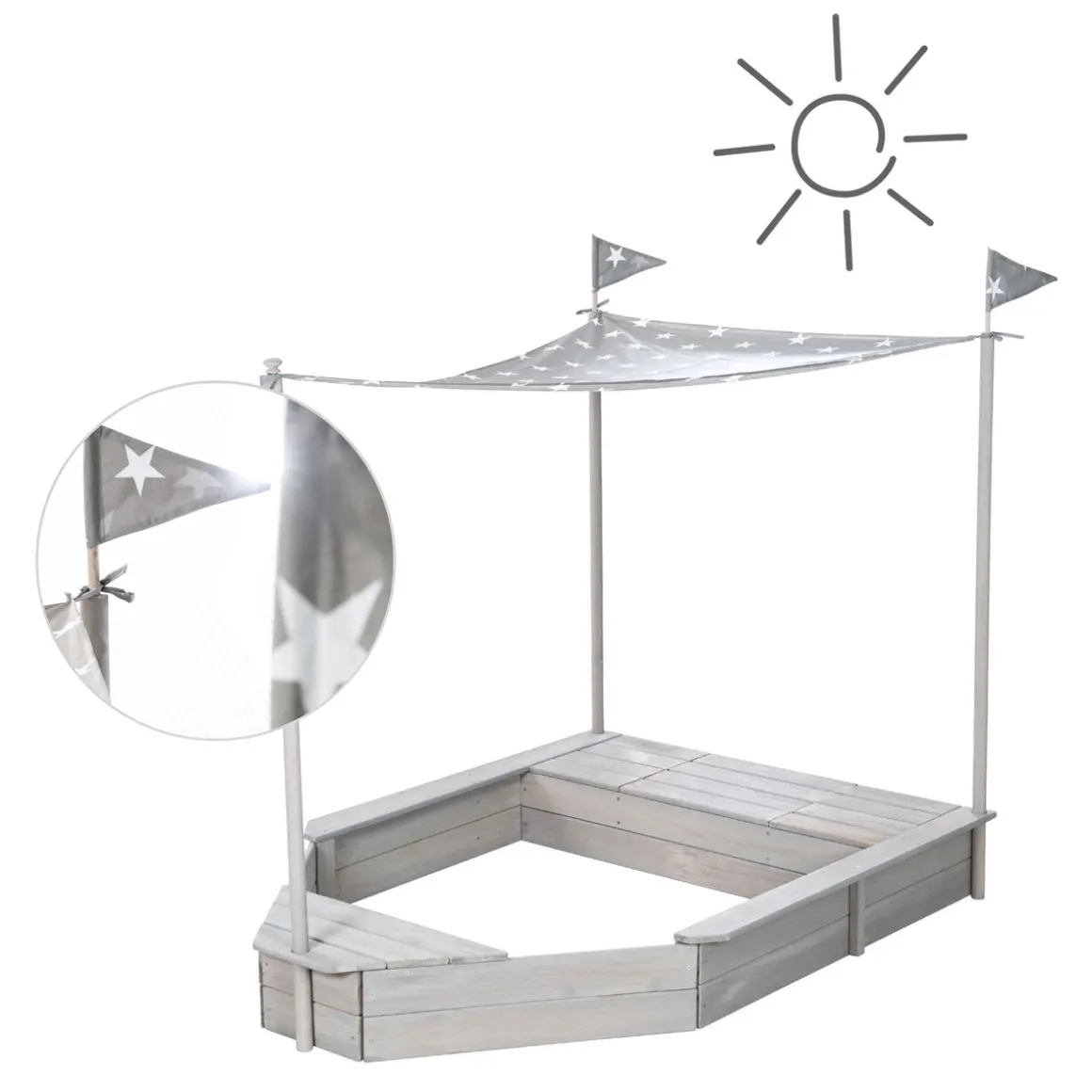 Sandkasten Boot 65 x 109 x 154 cm