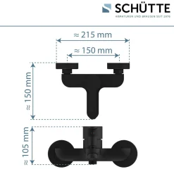 Schütte Badewannenarmatur Denver schwarz matt