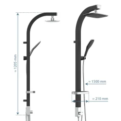 Schütte Überkopfbrause-Set Madagaskar schwarz