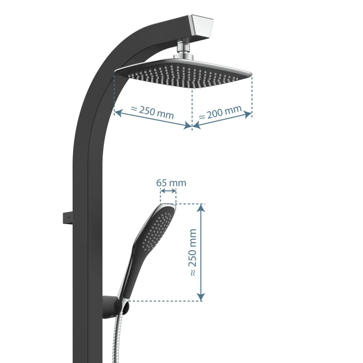 Schütte Überkopfbrause-Set Madagaskar schwarz