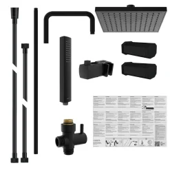 Schütte Überkopf-Brauseset TOKYO, Schwarz matt