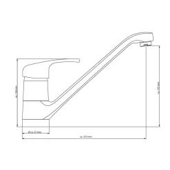 Schütte schwenkbare Design Küchenarmatur Grande schwarz matt