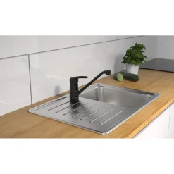 Schütte schwenkbare Design Küchenarmatur Grande schwarz matt