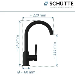 Schütte Spültischarmatur Cornwall Niederdruck schwarz matt