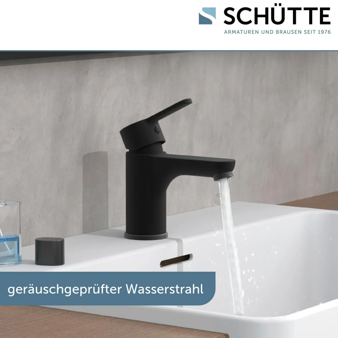Schütte Waschtischarmatur Denver schwarz matt