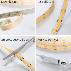 SimpLED COB Strip Set 3m warmweiss 11W230/12V DC weiss Metall