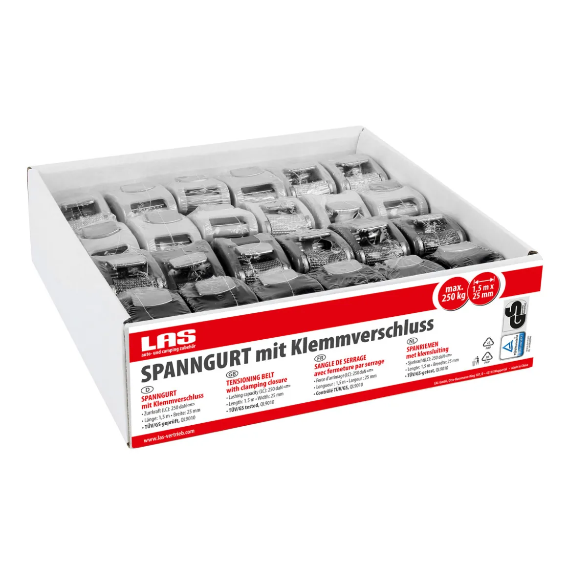 Spanngurt mit Klemmverschluss25 mm x 1,5 m