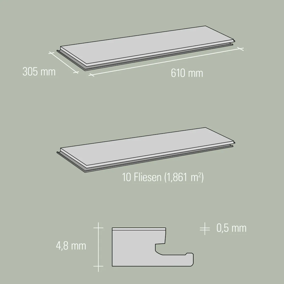 SPECHT SPC Vinyl Ambiente Fliese Alaska610x304,8x4,8mm NS 0,5