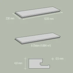 SPECHT SPC Vinyl Ambiente Honig Eiche1220x230x4,8mm NS 0,5