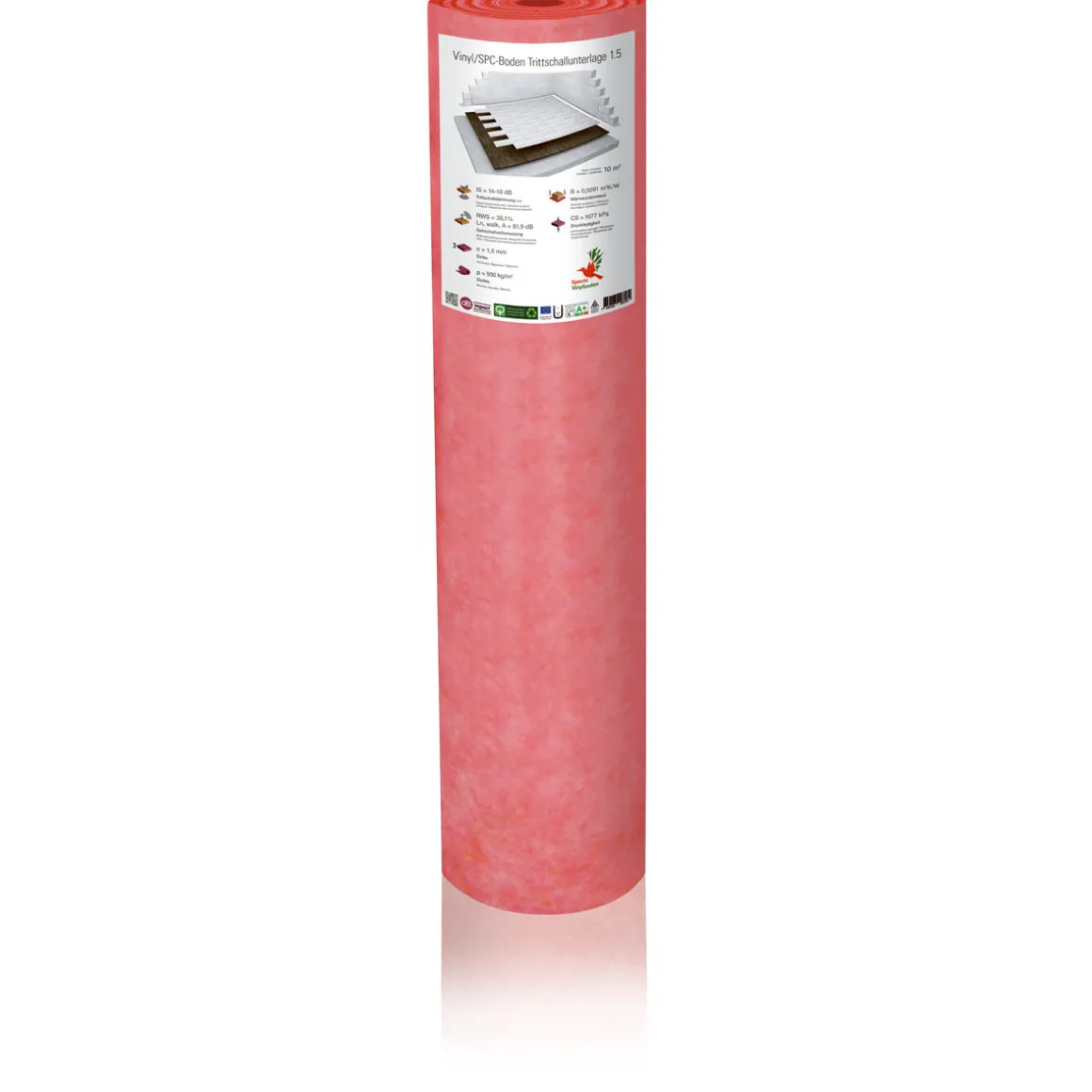 SPECHT Vinyl/SPC Trittschallunterlage1x10 m, 1,5 mm Stark