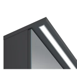 Spiegelschrank Mara, 55cm, 1 Tür, Soft-Close, LED-Kranzbeleuchtung