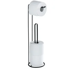 Stand Toilettenpapierhalter 2 in 1,Lugano schwarz
