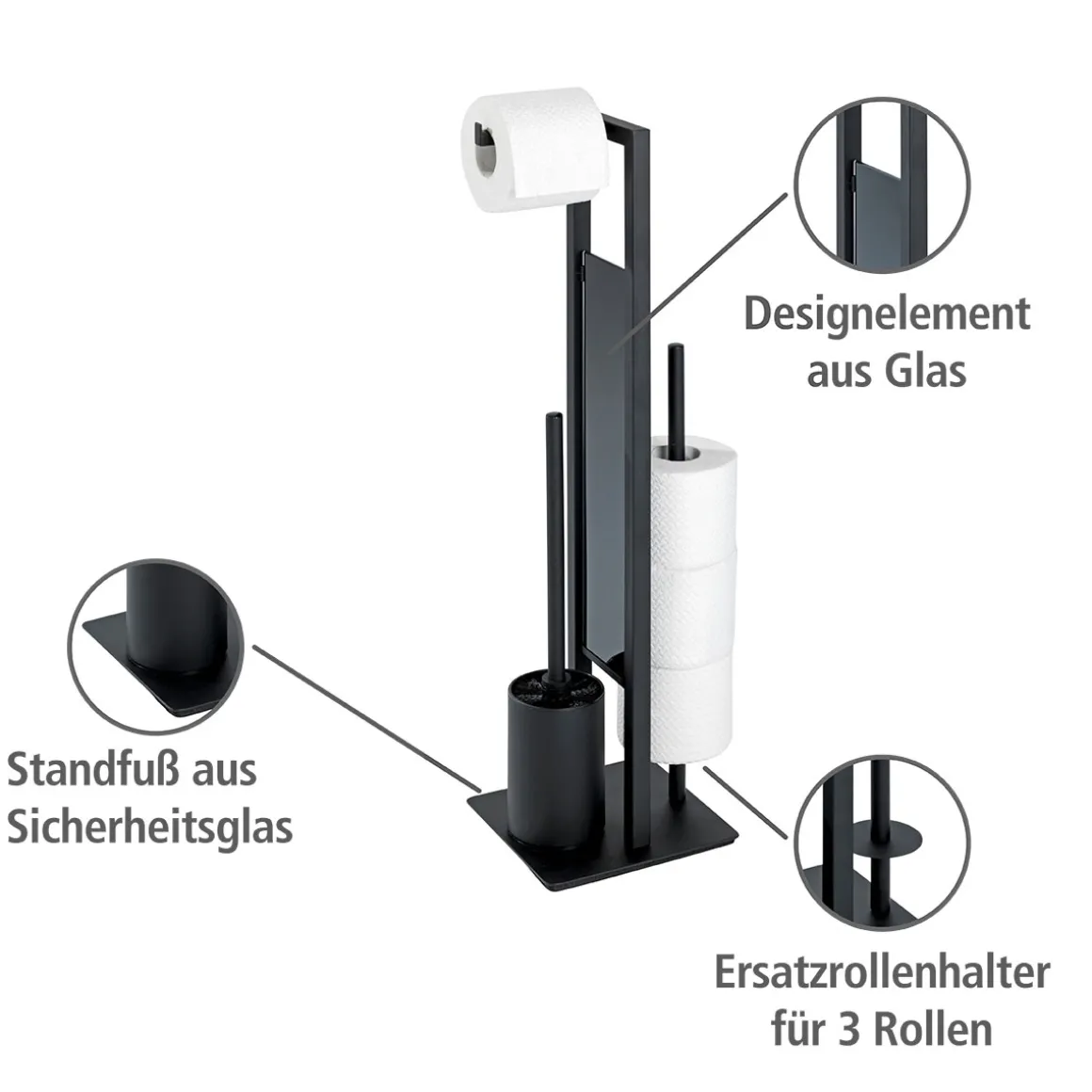 Stand WC-Garnitur Rivalta, schwarz