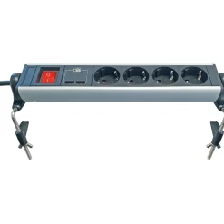 Steckdosenleiste 4-fach USB mitTischbefestigung