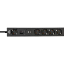 Steckdosenleiste 5-fach 2xUSB, 1xUSB-CQuickCharge