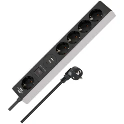 Steckdosenleiste 5-fach 2xUSB, 1xUSB-CQuickCharge