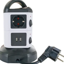 Steckdosentower 7x Strom + 2x USB 1,8m